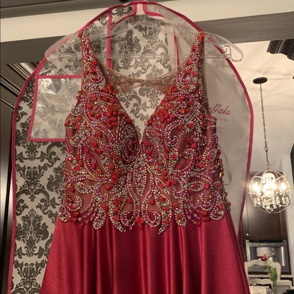 Maroon Prom Dress - Picture 2 of 6